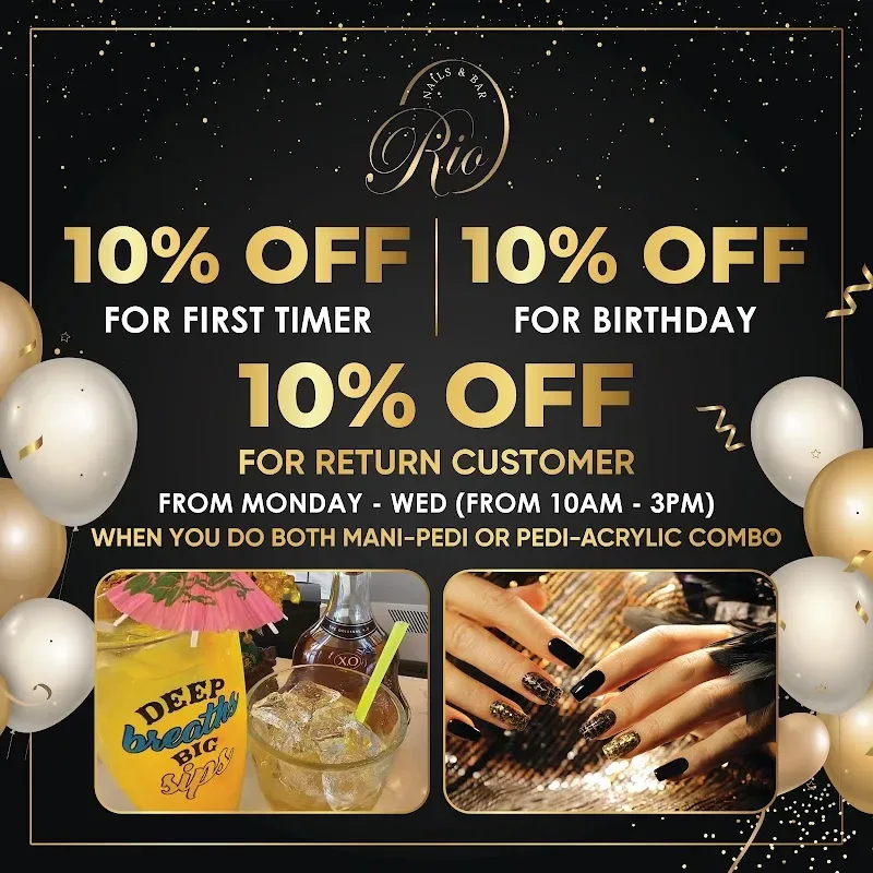 Rio Nails & Bar (SE MILITARY ONLY 1 LOCATION) 10% OFF FOR MILITARY & FIRST TIME CUSTOMER — Nail salon in San Antonio